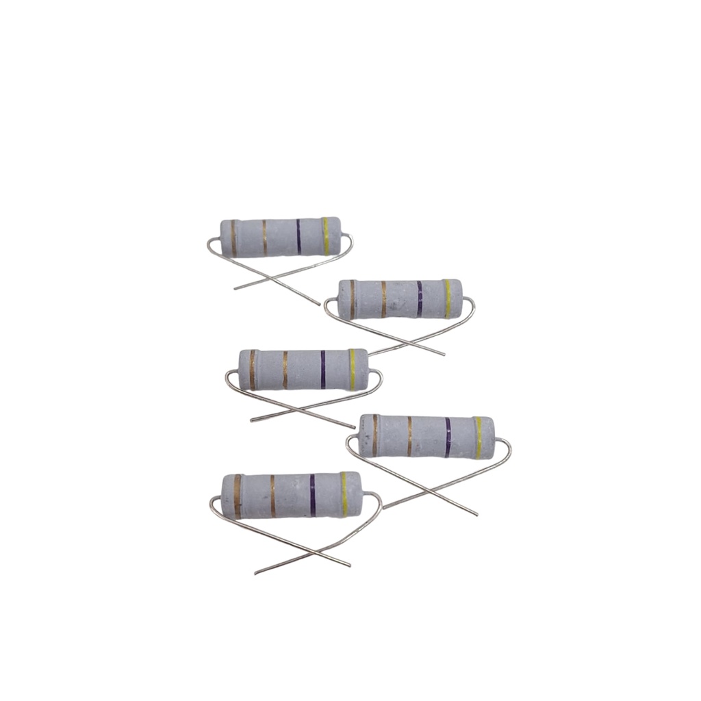 05 Resistor de Potência 4,7R 4R7 5W 5% Filme de Carbono
