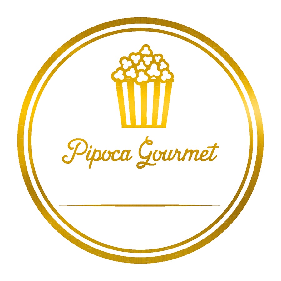 Adesivo "Pipoca Gourmet" - Ref.2095 - Hot Stamping - Dourado - 50 unidades - Stickr