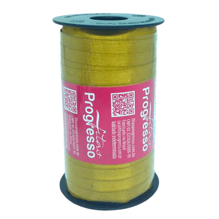 Fita de Cetim Carretel 7mm N°00 100m Cor 1353 Amarelo - 1 unidade - Progresso - Rizzo - Stationery