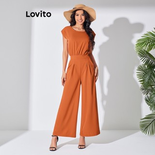 Lovito Casual Macacão Feminino Simples Pingo d
