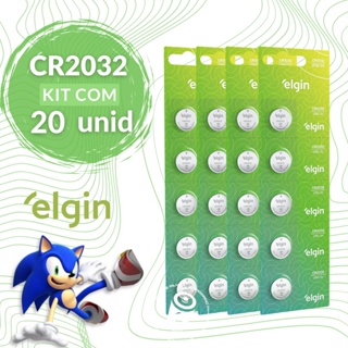20 Baterias CR2032 3V Tipo Moeda Litio Lithium Elgin Energy - 04 Cartelas C/ 05 Unid em Oferta na Shopee