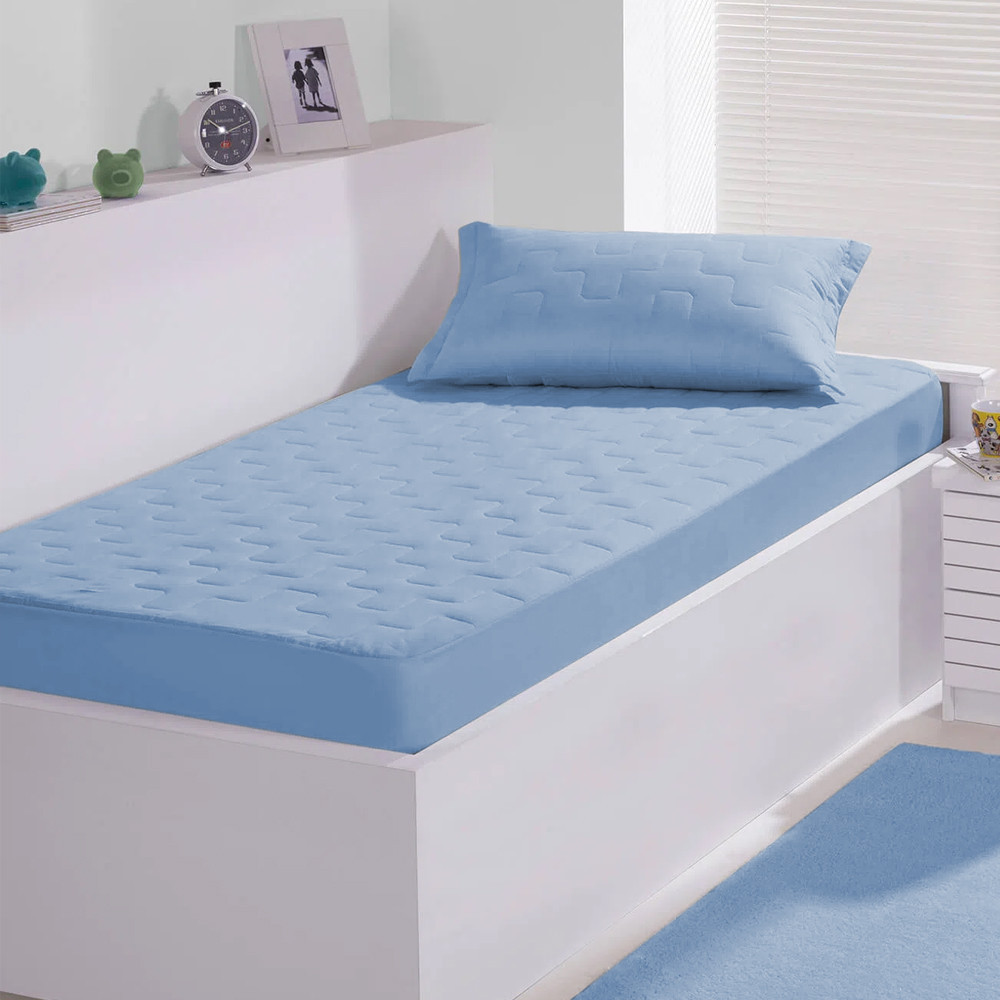 Kit Colcha Sleep Solteiro Percal 180 Fios Slip Bicama Beliche Matelassê Porta Travesseiro Buettner
