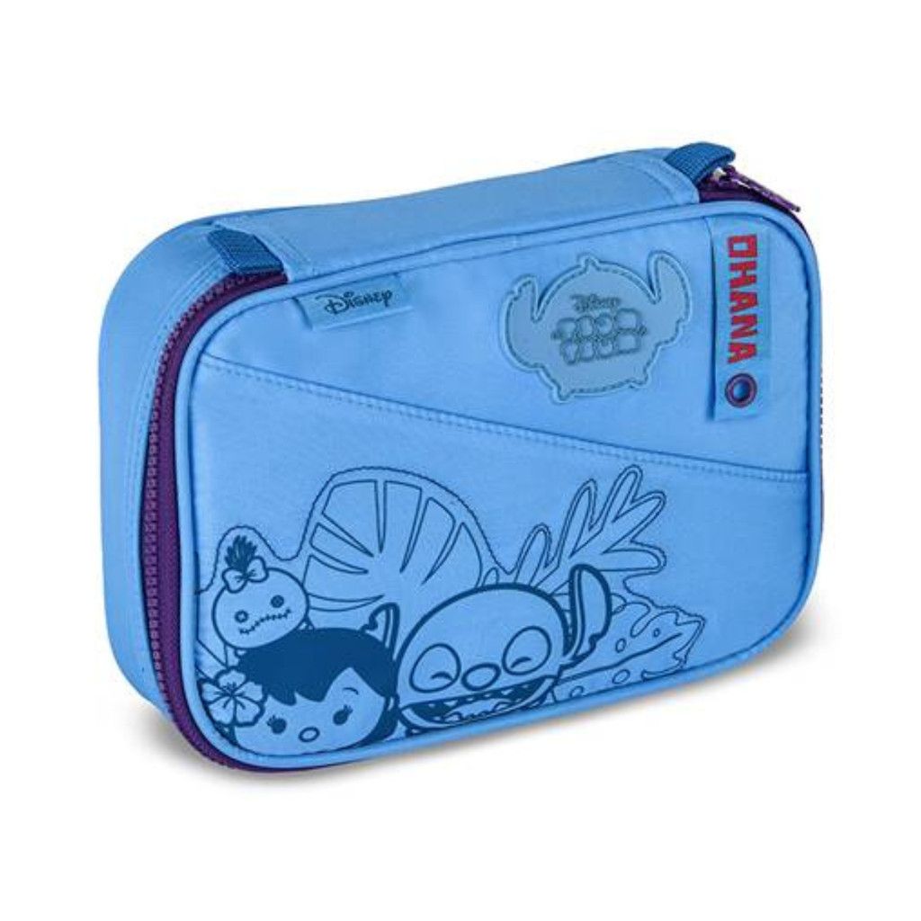 Estojo Infantil Com 01 Bolso Lilo & Stitch Disney TsumTsum Ohana- Clio Style COR:AZUL