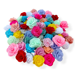20 Rosas Aplique Florzinha Para Laços Flor De Tecido Poliéster Gorgorão 2,5cm Várias Cores em Oferta na Shopee