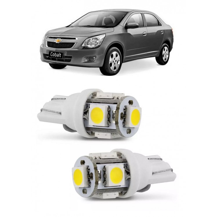Par Lampada Pingo T10 5 LED Torre Cobalt Farol Teto Placa