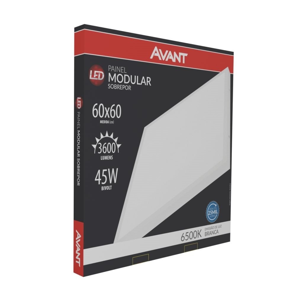 Plafon Painel Led Modular Avant 60x60 - Quadrado Sobrepor 45w 6500k - Home & Living