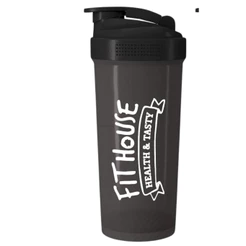 Coqueteleira Fit House 600ml Estampada - Preta