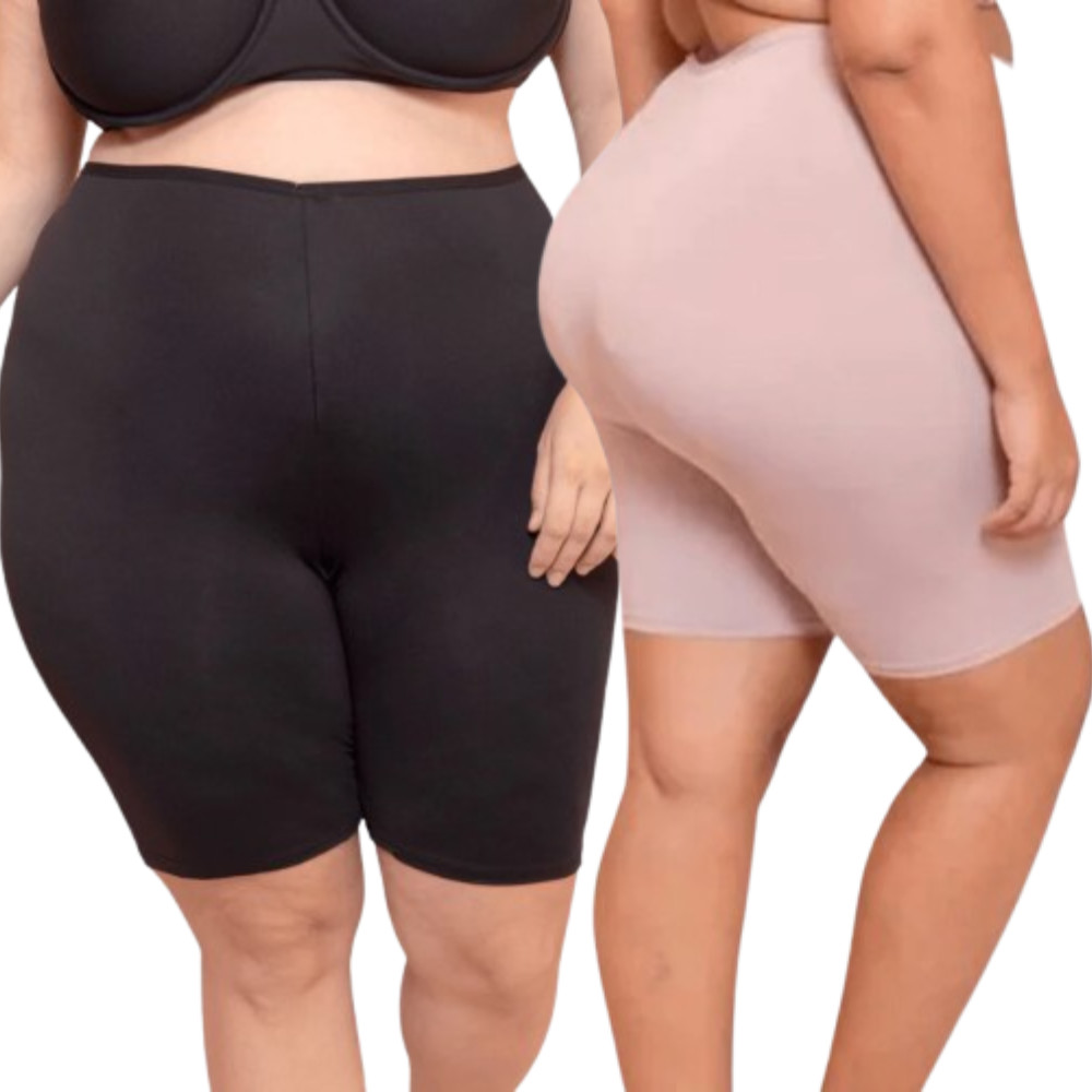 Kit 2 Short Feminino Plus Size Anagua Segunda Pele Bermuda Usar De Baixo De Saia E Vestido Não Marca