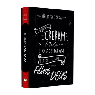 Bíblia Sagrada Média Creram Nele | ARC | Capa Brochura Preta em Oferta na Shopee