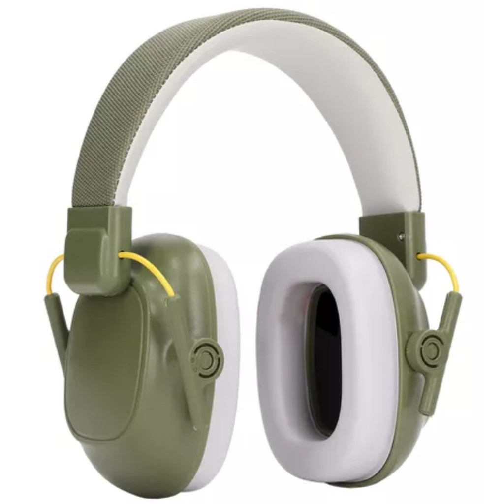 Abafador de Ruido Concha Abafadora Protetor Auricular Criança Adolescente Menino Verde Musgo Militar Proteção Sonora TEA
