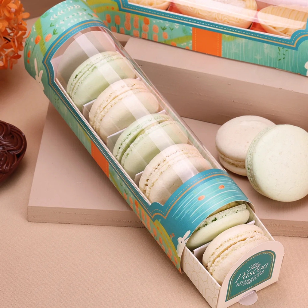 10 CAIXA PARA 3 MINI OVOS / MACARONS COM VISOR NATUREZA 4892 (PASCOA JANGO OUTLET)