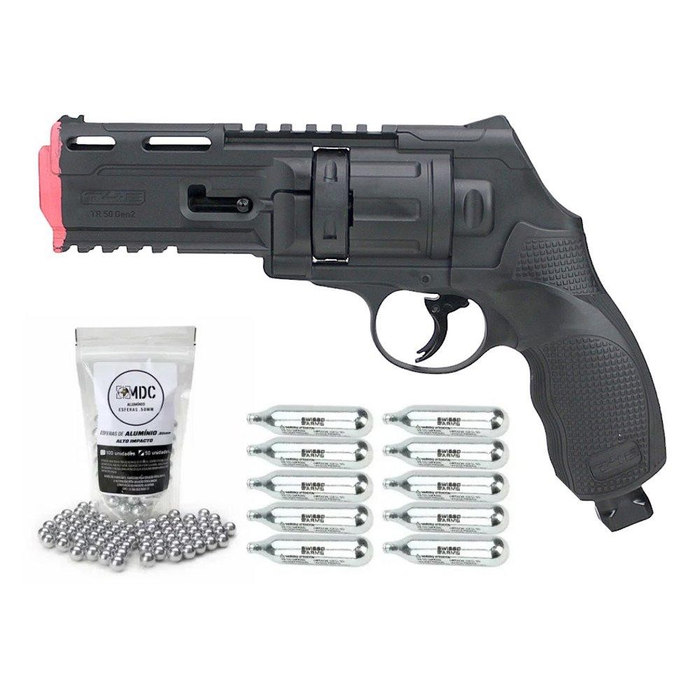 Revólver CO2 Defesa Pessoal HDR T4F .50 Umarex LTL + KIT em Oferta na Shopee
