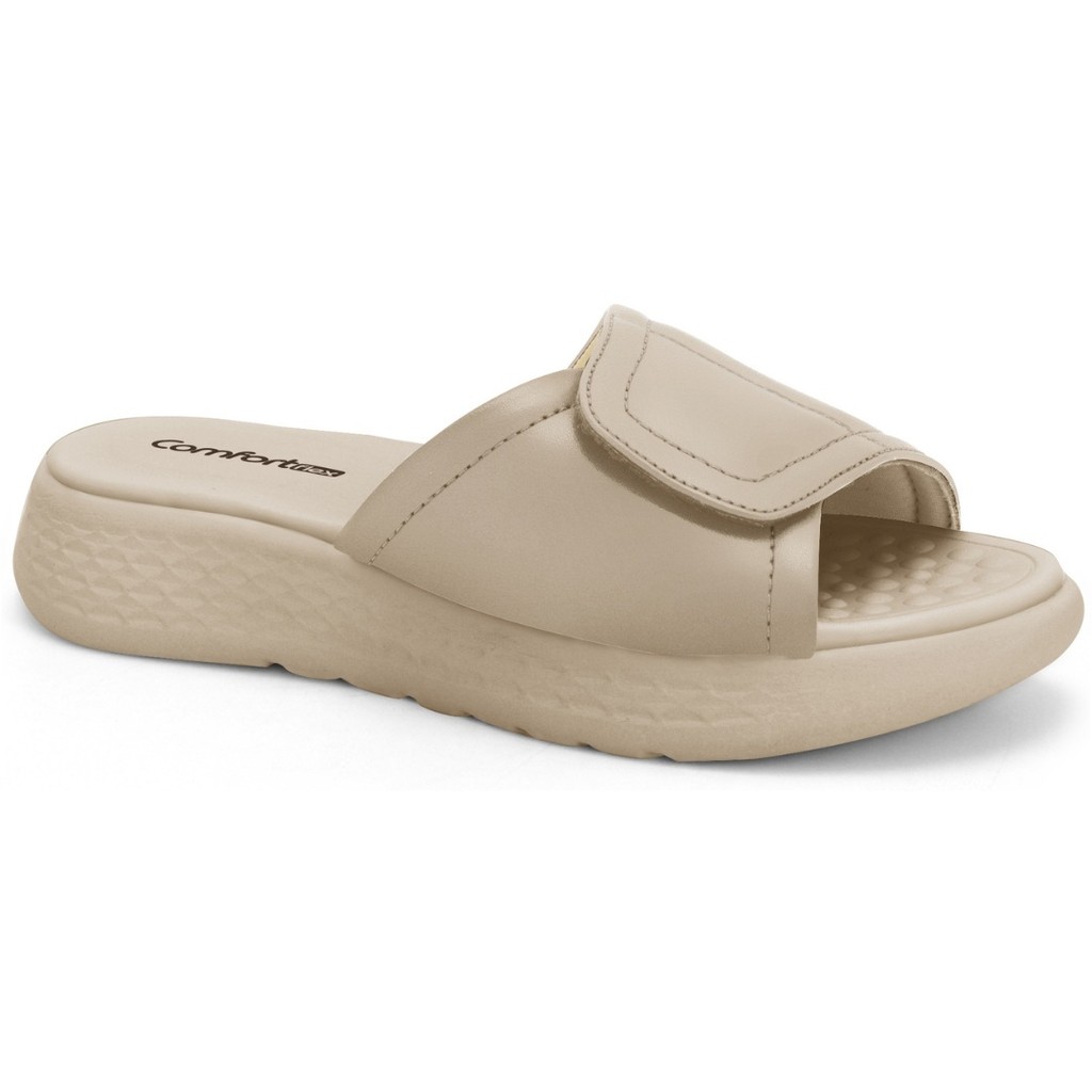 Tamanco Feminino Velcro Almond Comfortflex 2547301-2 - Women Shoes