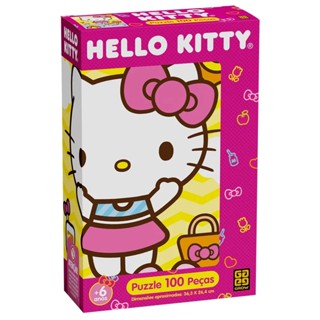 Quebra-Cabeça Hello Kitty 100 Peças Grow - 04676 em Oferta na Shopee
