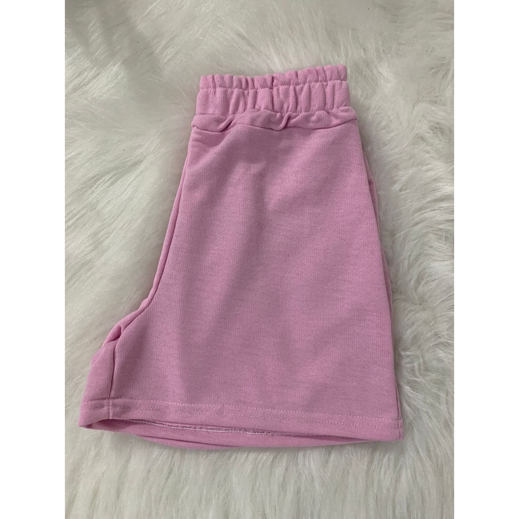 Bermuda de Moletinho Feminino - Preto/Cinza/Rosa/Azul/Vermelho/Lilas - Moda Inverno tamanhos p/m/g/gg/g1