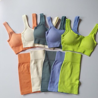 Conjunto Academia roupa de academia feminina Fato de Fitness Yoga Vestir Roupa Esportiva de Cintura Alta Apertada Reunindo Lindas Costas Elásticas Nádegas Elásticas Rosca Sem Costura