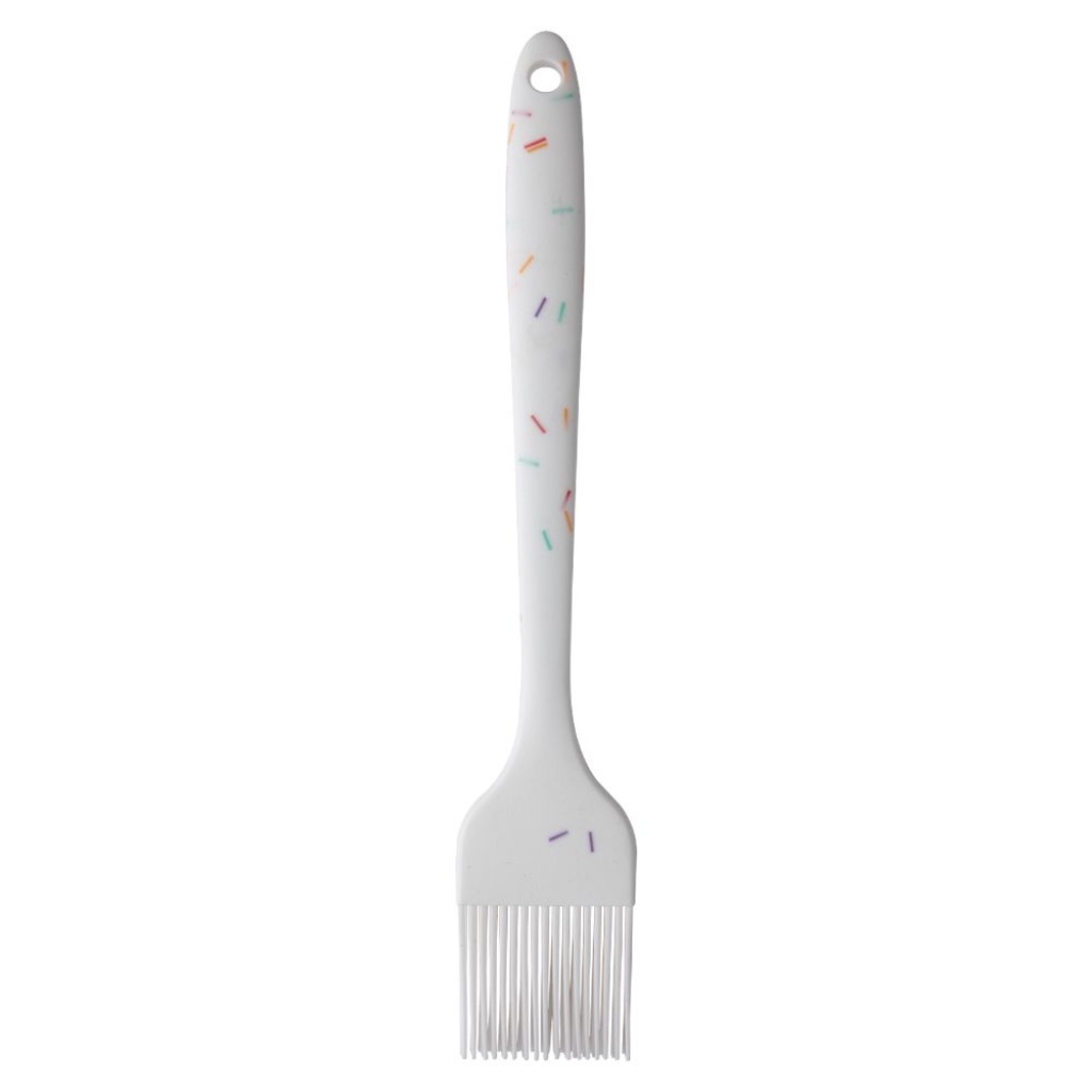 Pincel Grande Silicone Granulado Branco 26,2cm Clink Confeitos