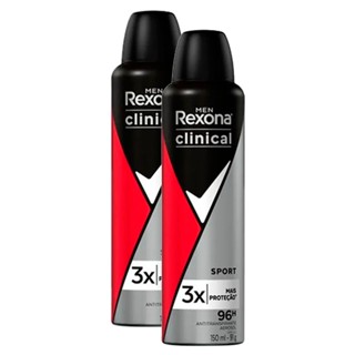 Kit 2 Desodorante Rexona Men Clinical Sport Aerosol Antitranspirante 96h 150ml