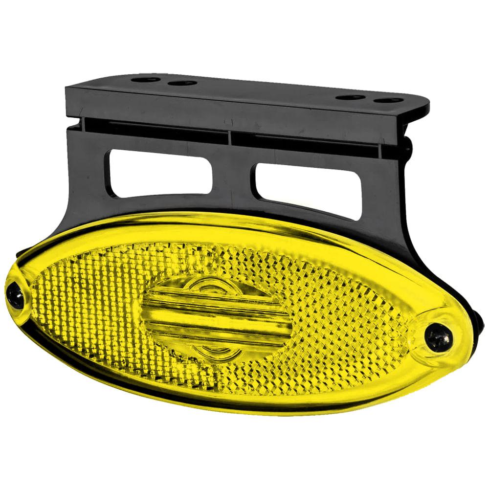 Lanterna Lateral Led Amarelo 12/24V C/Suporte P/Caminhão