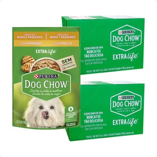 Kit 30 Ração Úmida Dog Chow Sabor Frango para Cães Adultos Raças Minis e Pequenas - 100g em Oferta na Shopee