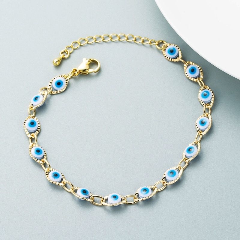 Pulseira Olho Grego Folheado a ouro 18k e prata 925 Durabilidade 3 meses