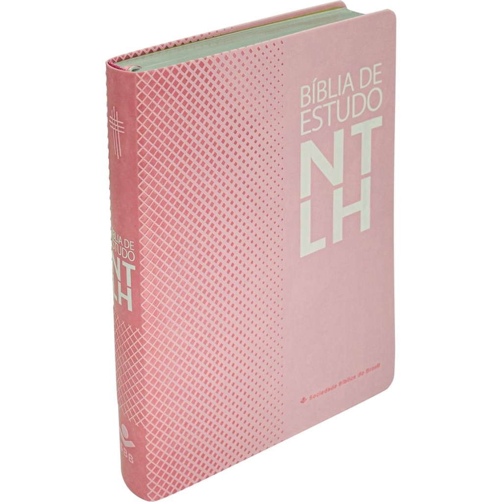 Bíblia de Estudo NTLH | Tamanho Grande | Couro sintético | Rosa