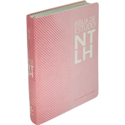 Bíblia de Estudo NTLH | Tamanho Grande | Couro sintético | Rosa