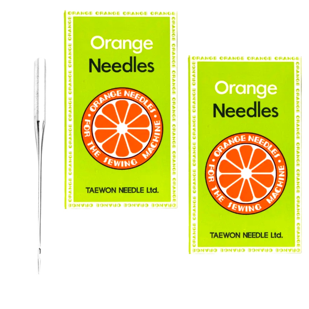 2 caixas de agulha hax1 orange bordadeira e costura cabo chato