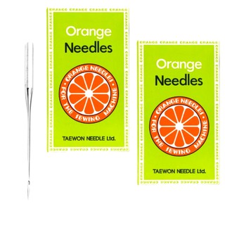 2 caixas de agulha hax1 orange bordadeira e costura cabo chato