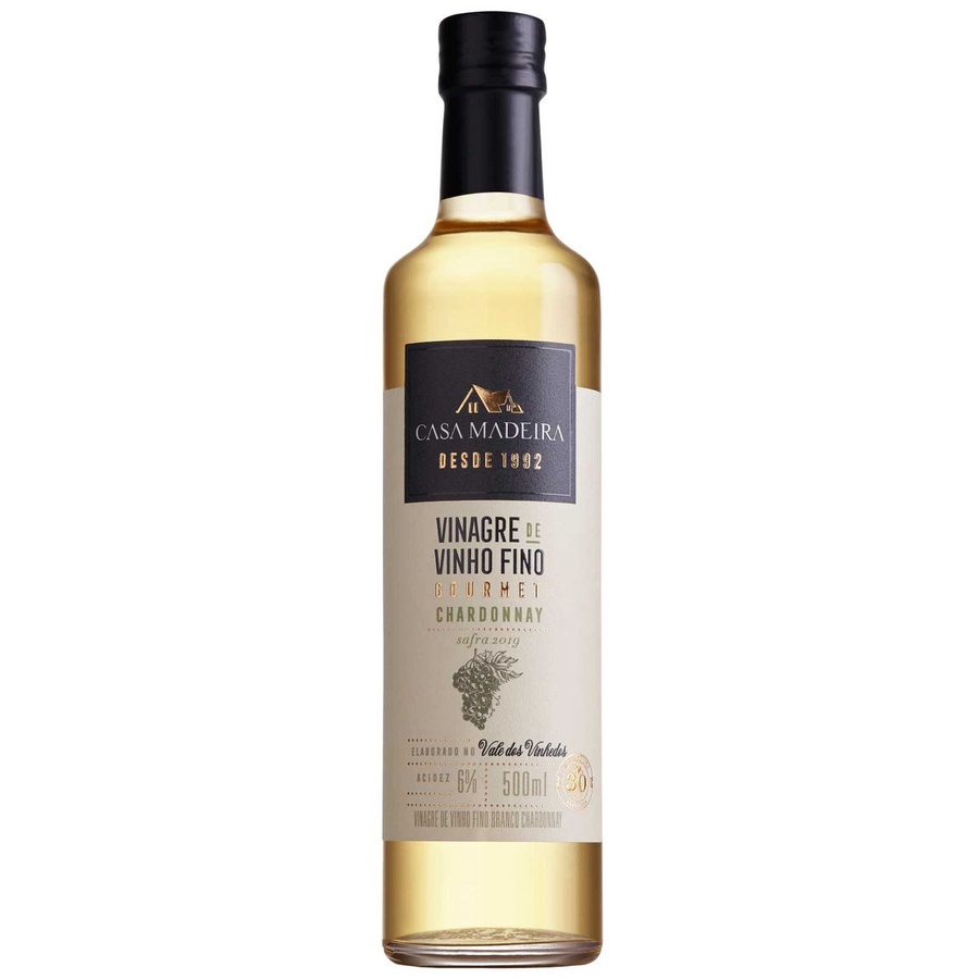 VINAGRE DE VINHO BRANCO CHARDONNAY CASA MADEIRA 500ML em Oferta na Shopee