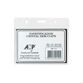 Crachá Identificador Acp Sem Clips 70x100mm C-9 C/100