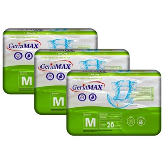 Kit 3 Fraldas Geríatrica Geriamax M com 20un Embalagem Econômica