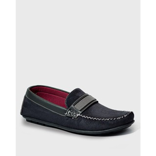 Sapato Mocassim Masculino Listras Preto Escuro