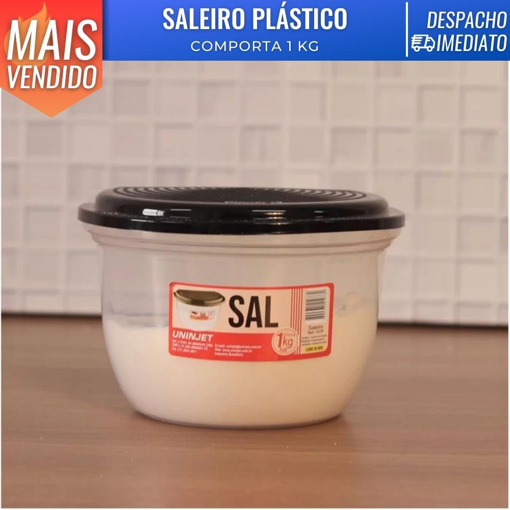 Saleiro De Cozinha Mesa Em Plástico Com Tampa