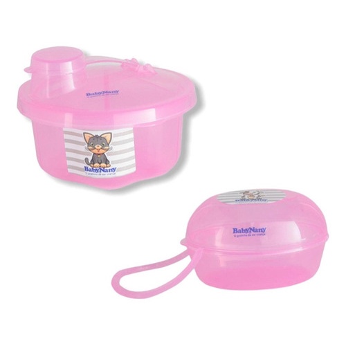 Kit Para Bebê Porta Chupeta mais Porta Leite Em Pó 3 Divisórias Marca Baby Nany