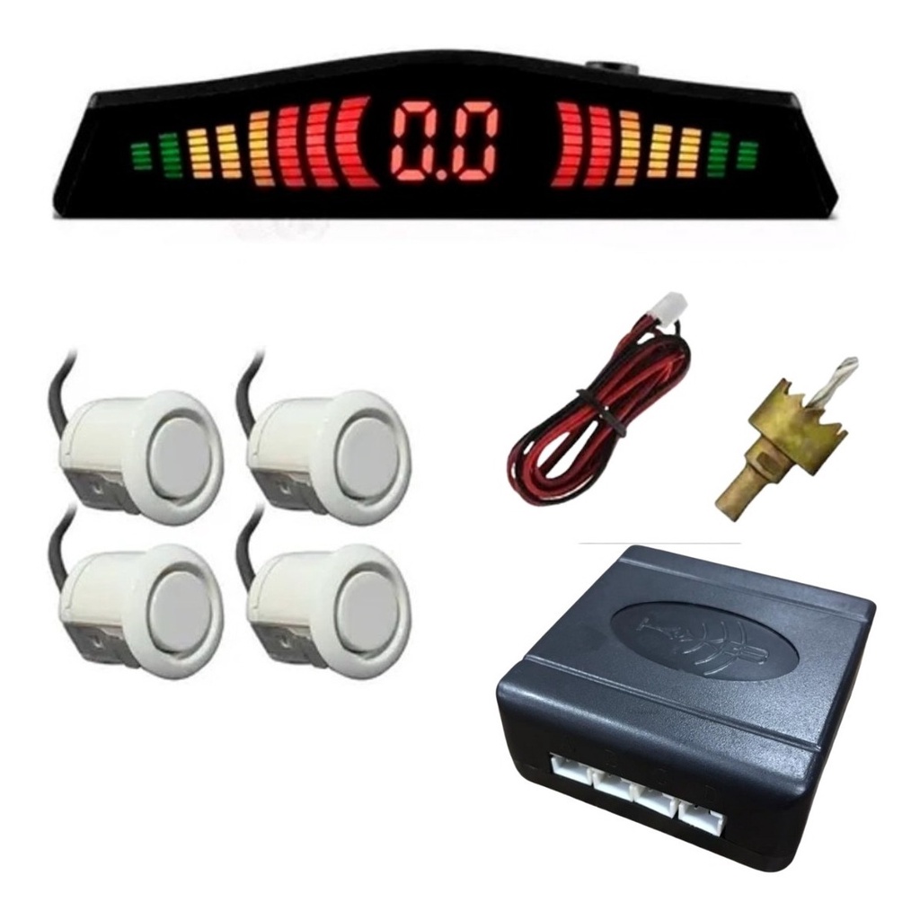 Sensor Estacionamento Ré Branco Uno Kx3 Eco 4 Pontos