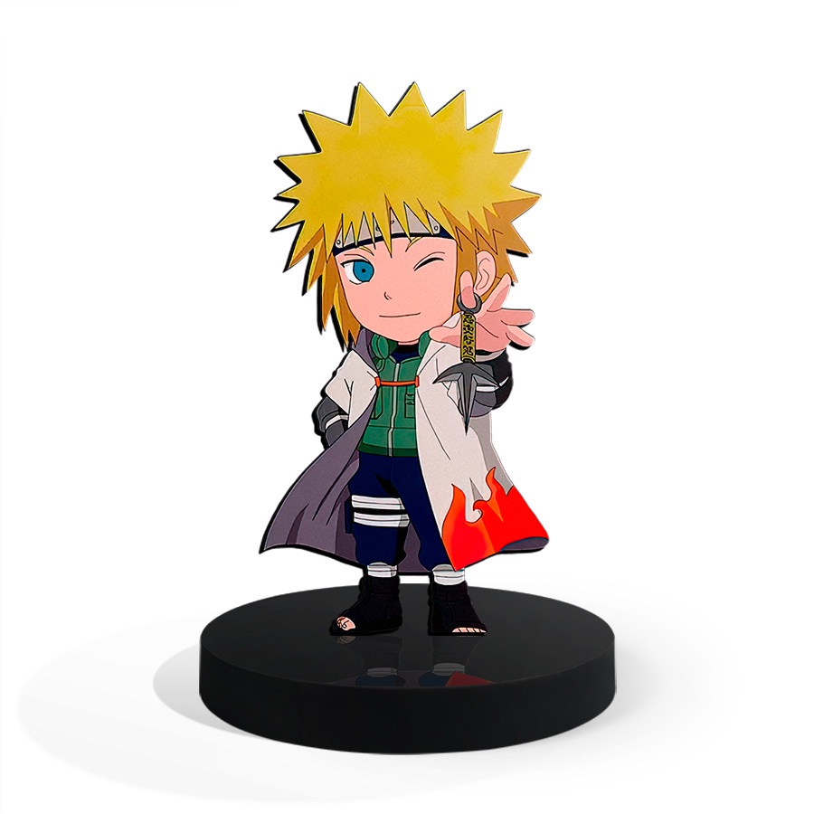 Totem Pequeno Boneco Naruto Minato Namikaze 7cm + Base em Oferta na Shopee