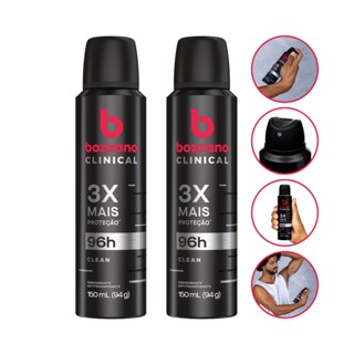 Kit 2 Desodorante Aerosol Bozzano Clinical 96h Clean 3x + Proteção