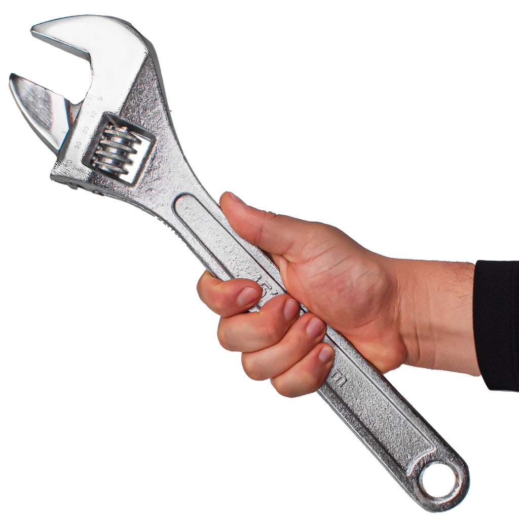 Chave Inglesa Ajustável 15 Polegadas 375mm Aço Cromada Ferramenta Resistente
