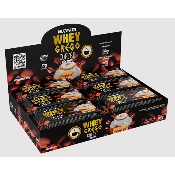 Whey Grego Bar Coffe Cream Display 12unid x 40g Nutrata