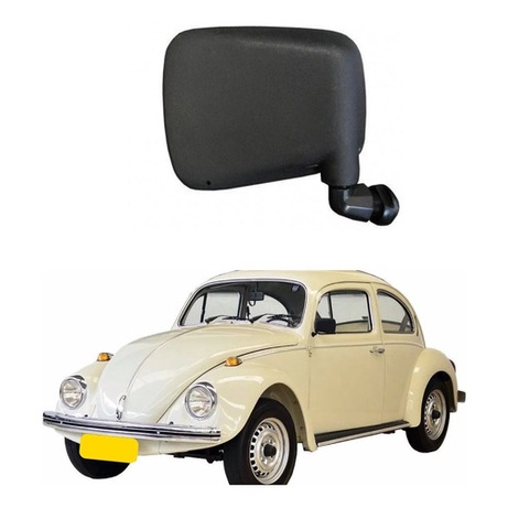 Espelho Retrovisor Externo Esquerdo Preto Pe Plastico Fusca em Oferta na Shopee