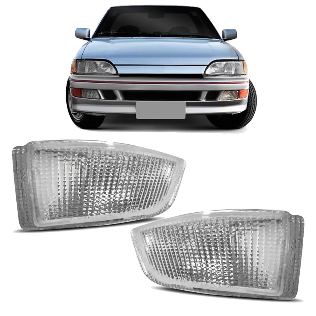 Par Lanterna Pisca Dianteira Escort Europeu XR3 93 94 95 96 Inferior Para-choque Cristal