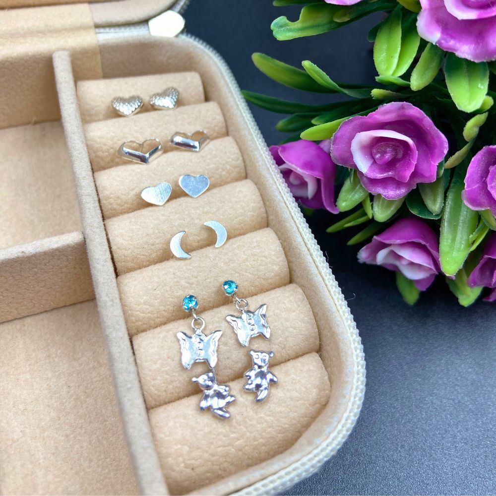 Brinco Feminino de Prata 925 Diversos Especiais - Aqua Joias em Oferta na Shopee