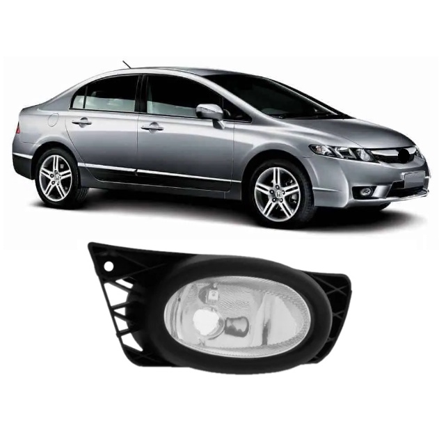 Farol Milha Auxiliar Civic 2009 2010 2011 Lado Esquerdo Com Moldura