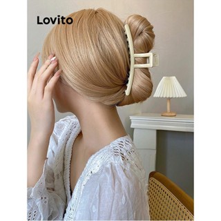 Lovito Casual Presilhas de Cabelo Básicas para Mulheres LFA07019 (Caqui/Verde)