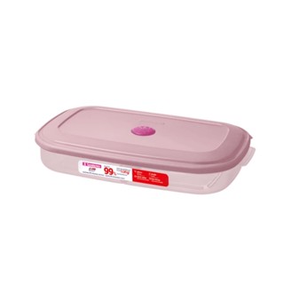 Pote para Fiambres Plástico Retangular Rosa 1080ml Ultraprotect Sanremo