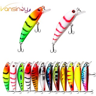 Isca Artificial De Pesca 6,5g/5cm Sinking Minnow Lure 3D Olhos A Laser Plástica Com 2 Anzóis Triplos