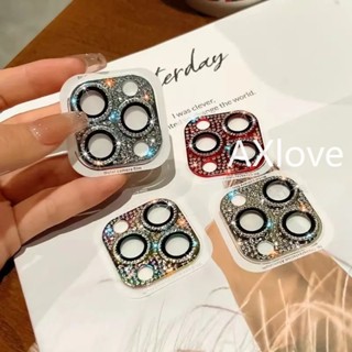 Protetor De Lente De Metal Diamantado Brilhante Para iPhone 15 14 12 13 11 Pro Max Câmera De Vidro Temperado Filme Len