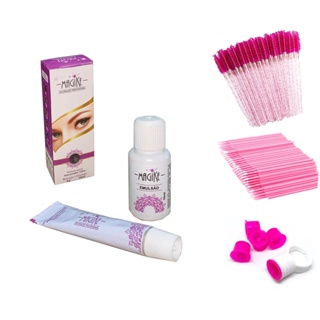 Tintura Sobrancelha Coloracao Profissional Tinta Cilios Magike com Escovinha Microbrush Anel Batoque em Oferta na Shopee