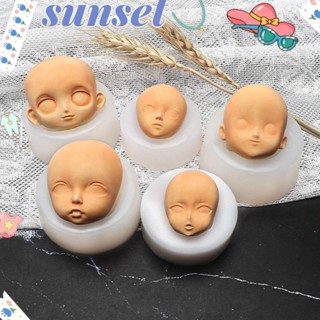 Event DIY Proportional Doces Cozimento Q Versão De Decoração Do Bolo Ferramentas Feitos À Mão 3D Rosto Bebê Molde De Silicone Moldes